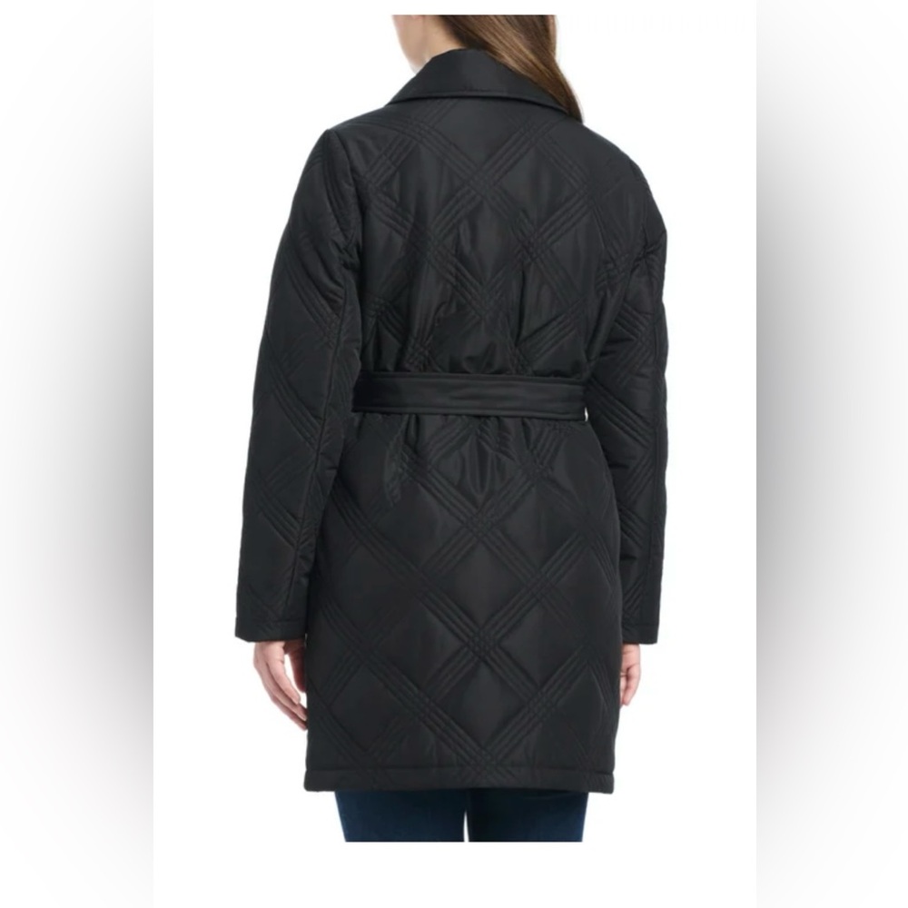 NWT Jones New York Women's Belted Quilt Jacket, Black, Small - Picture 3 of 11